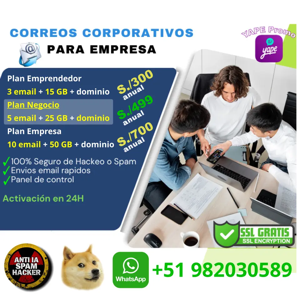 Correos Corporativos - Servicio Premium + APP