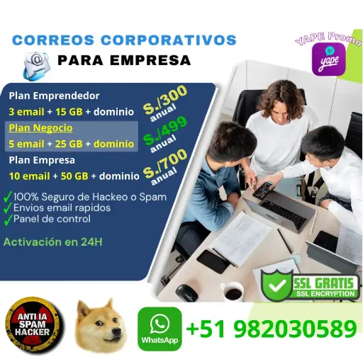 Correos Corporativos -Servicio Premium + APP